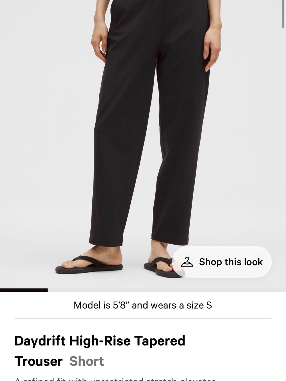 lululemon athletica Black Daydrift High-Rise Tapered Trouser